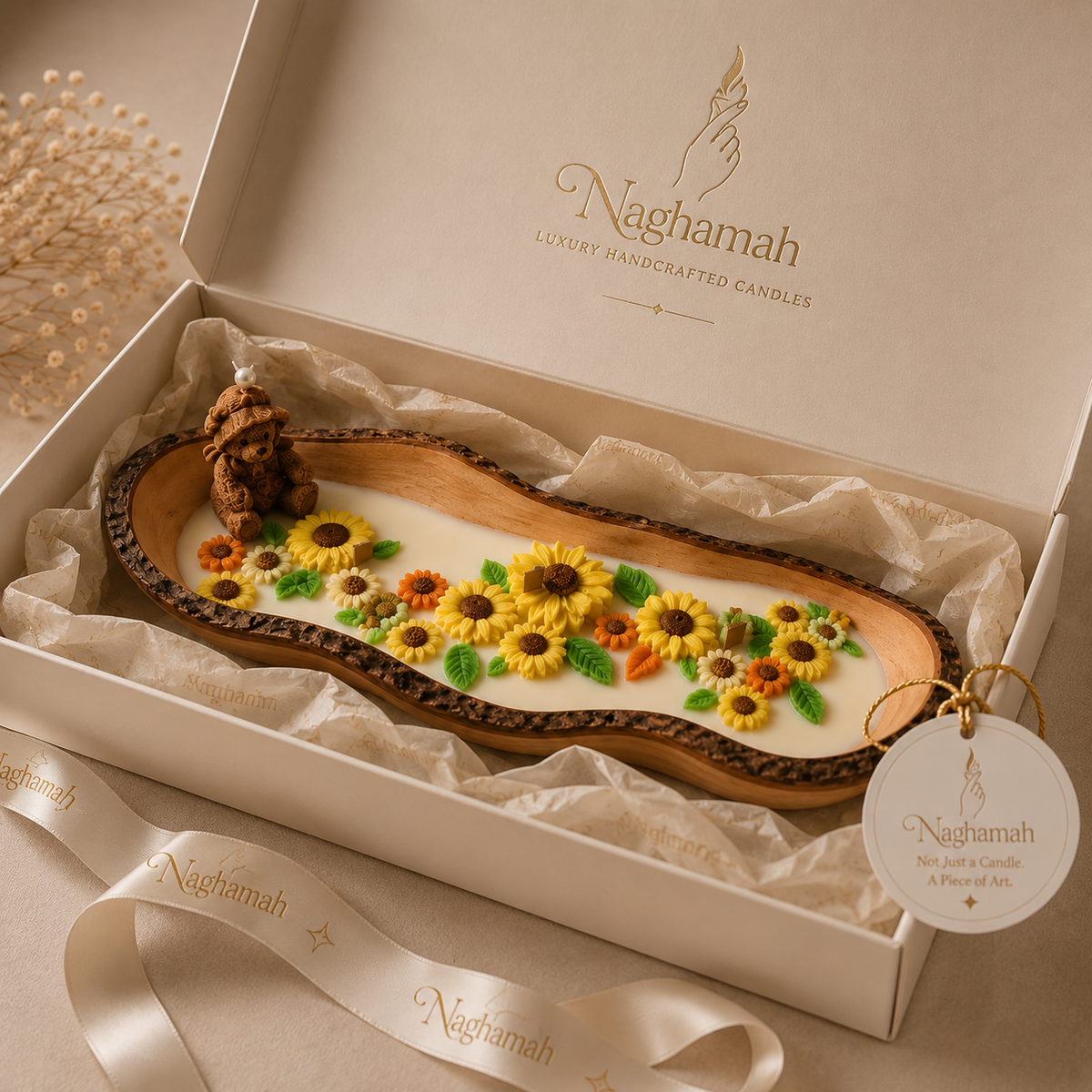 Naghamah Luxury Floral Candle Centerpiece